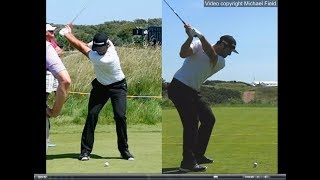 Jon Rahm golf swing  Long Iron faceon amp downtheline July 2017 [upl. by Deloria]