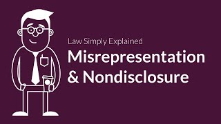 Misrepresentation and Nondisclosure  Contracts  Defenses amp Excuses [upl. by Ramyaj]