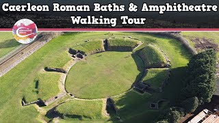 CAERLEON ROMAN BATHS amp AMPHITHEATRE WALES  Walking Tour  Pinned on Places [upl. by Clayborn]