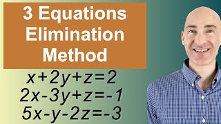 Solving Systems of 3 Equations Elimination [upl. by Elahcim]