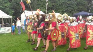 Roman Reenactment at the Amphitheatre in Caerleon Marching In [upl. by Ajani]