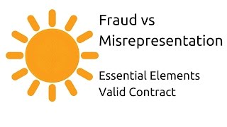 Fraud vs Misrepresentation  Other Essential Elements of a Valid Contract  CA CPT  CS amp CMA [upl. by Nehr]